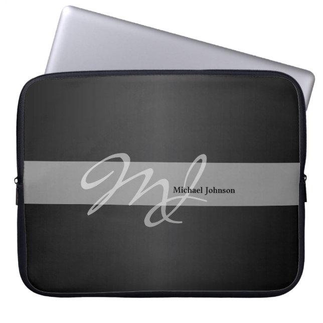 Monogram and Name Design Laptop Sleeve (Front)