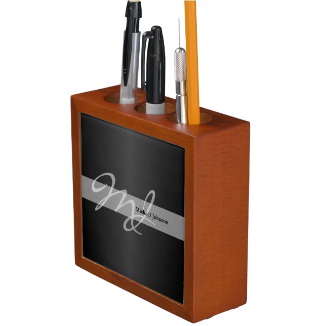Monogram and Name Design Pencil Holder (In Situ)