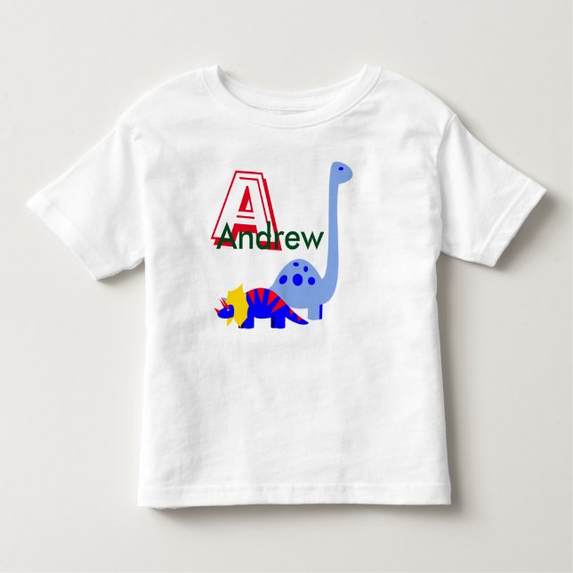 Monogram and name dinosaur shirt (Front)