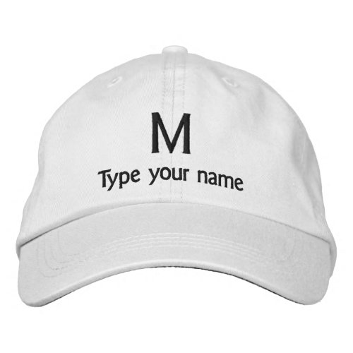 Monogram and Name Embroidered on White Hat
