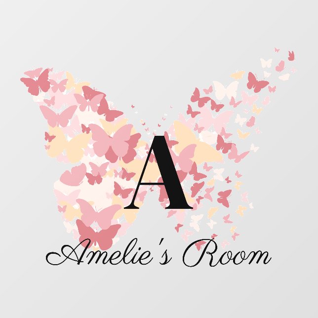 Monogram and Name Floor Decal For Girls (Front)