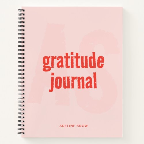 Monogram and Name Gratitude Journal Blush Pink