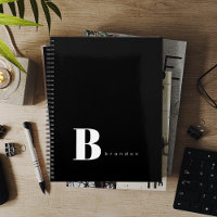 Monogram and name initial minimalist typography planner