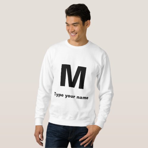 Monogram and Name on Light Color Mens Sweatshirt