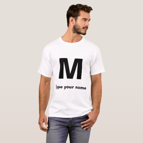 Monogram and Name on Light Color Mens T_Shirt
