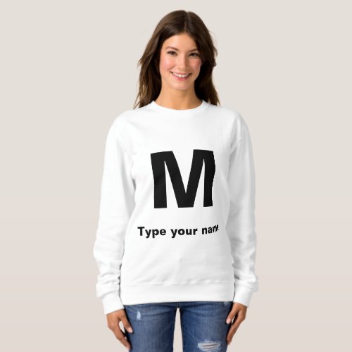 Monogram and Name on Light Color Womens Sweatshirt