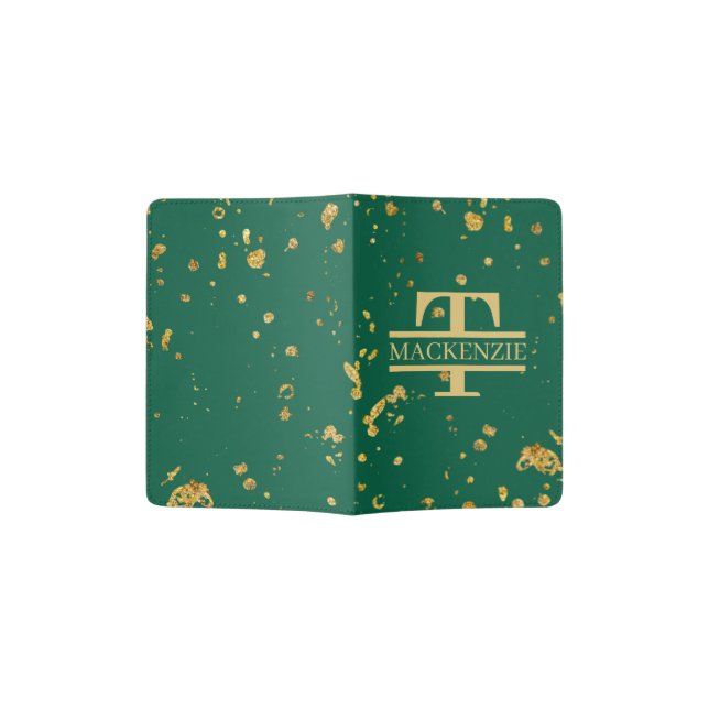  Monogram and Name Personalized Custom Passport Holder (Opened)