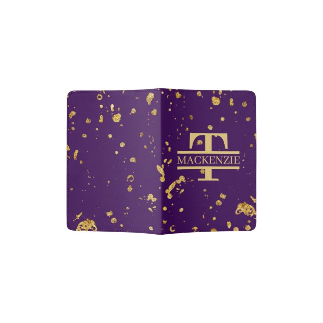  Monogram and Name Personalized Custom Passport Holder (Opened)