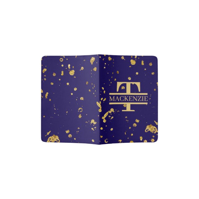  Monogram and Name Personalized Custom Passport Holder (Opened)