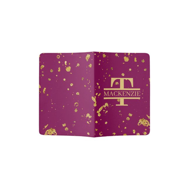  Monogram and Name Personalized Custom Passport Holder (Opened)