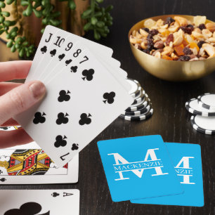 Monogram and Name Personalized Custom Poker Cards