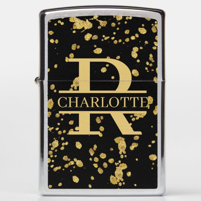  Monogram and Name Personalized Custom Zippo Lighter (Front)