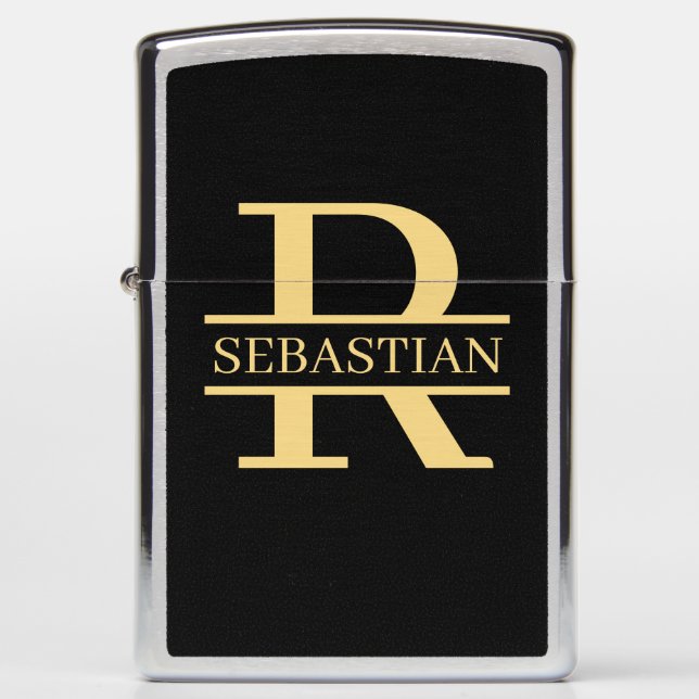  Monogram and Name Personalized Custom Zippo Lighter (Front)