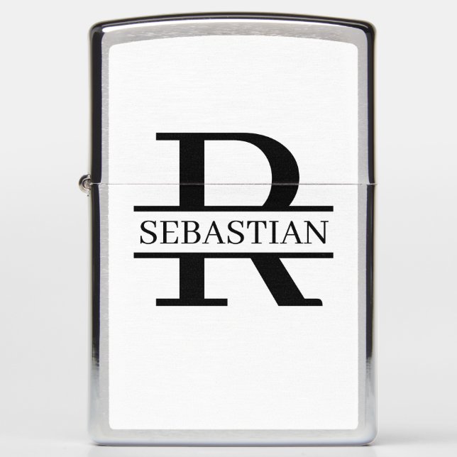  Monogram and Name Personalized Custom Zippo Lighter (Front)