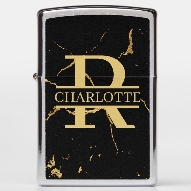 Monogram and Name Personalized Custom Zippo Lighter (Front)