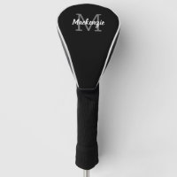 Monogram and Name Personalized Modern Driver Golf Head Cover