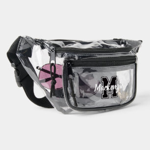 Monogram And Name Personalized Varsity  Clear Fanny Pack