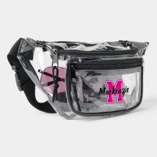 Monogram And Name Personalized Varsity Clear Fanny Pack