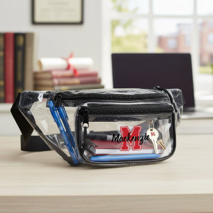 Monogram And Name Personalized Varsity  Clear Fanny Pack