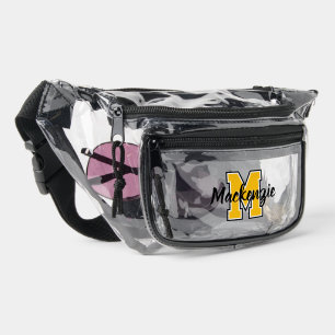 Monogram And Name Personalized Varsity Clear Fanny Pack