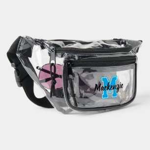Monogram And Name Personalized Varsity Clear Fanny Pack