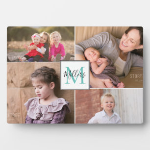 Monogram and name photo collage plaque
