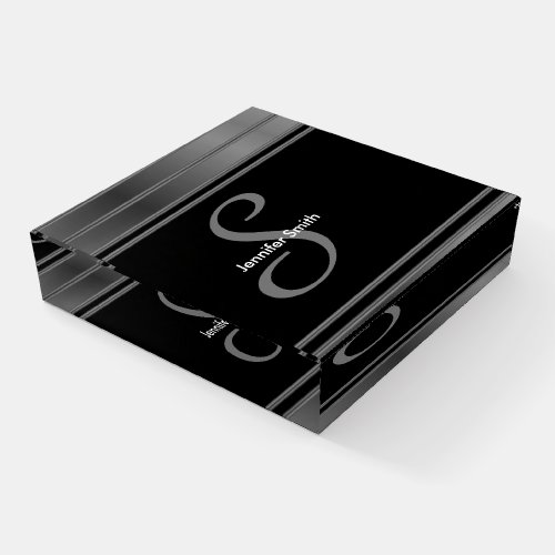 Monogram and Name Professional Design Paperweight