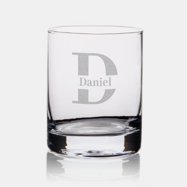 Monogram and Name Rocks Glass (Glassware)