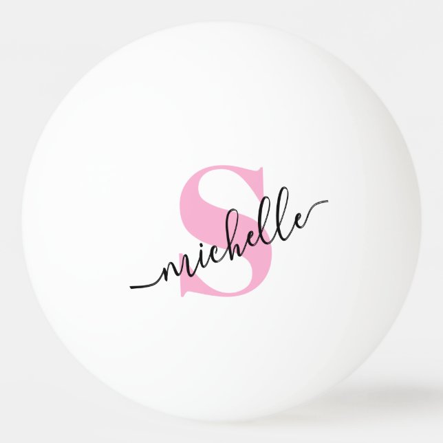 Monogram and Name Script Personalized  Ping Pong Ball (Front)