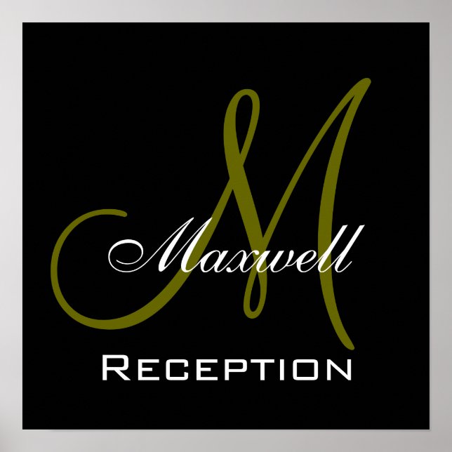 Monogram and Name Wedding Reception Sign (Front)