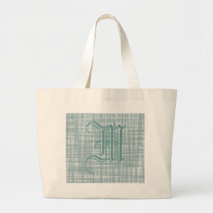 Monogram and Weave Large Tote Bag