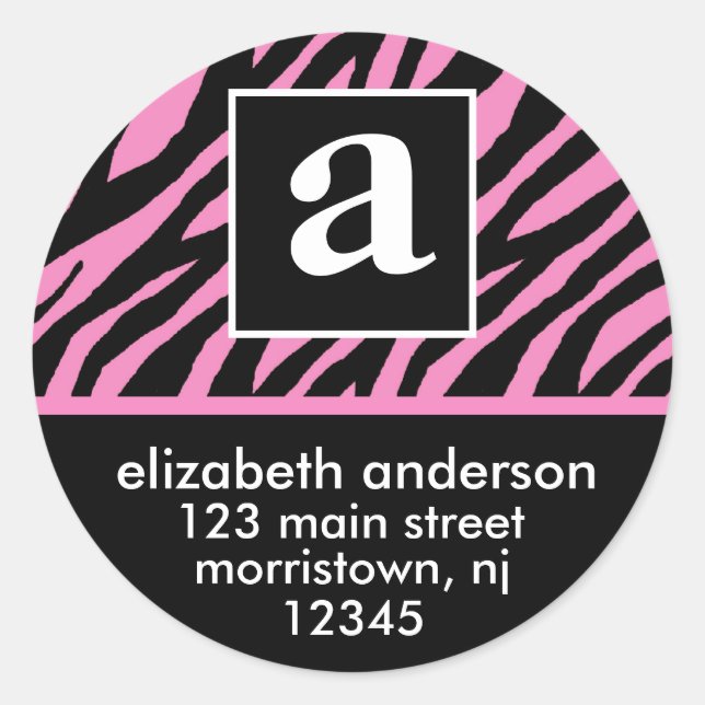 Monogram and Zebra Address Labels (Front)