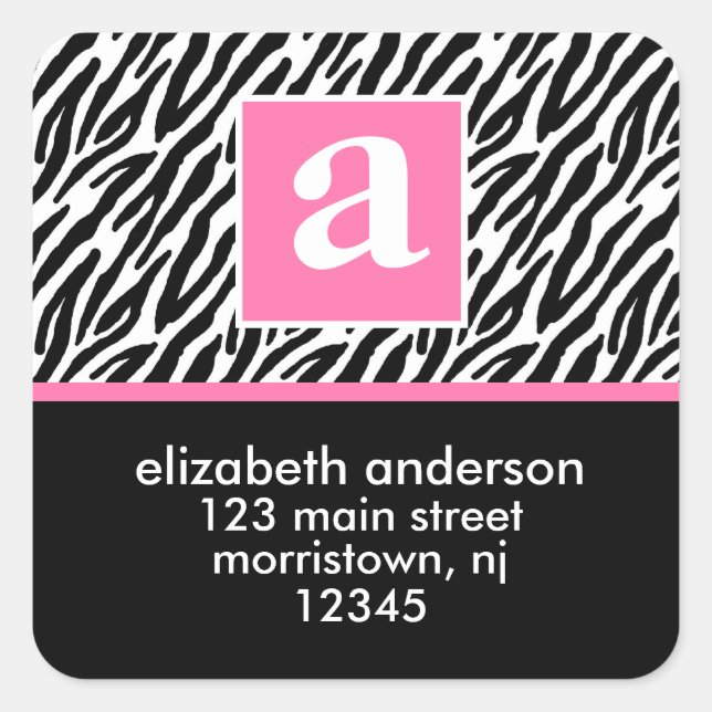 Monogram and Zebra Address Labels (Front)