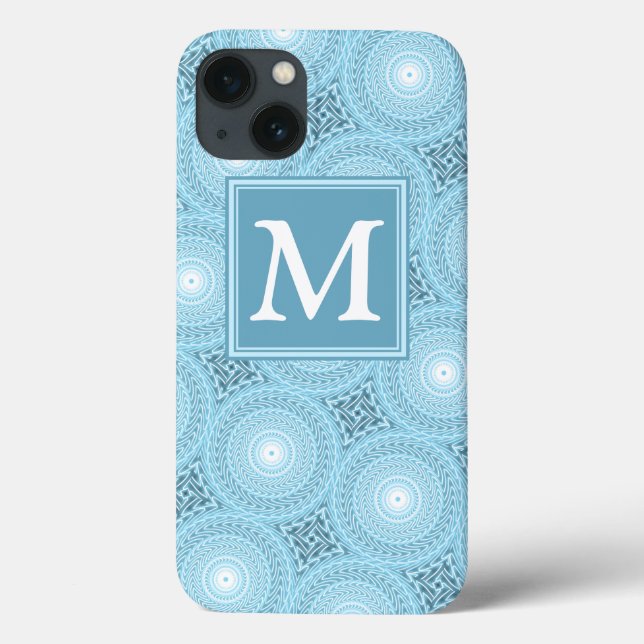 Monogram angel blue circles pattern Case-Mate iPho iPhone Case (Back)