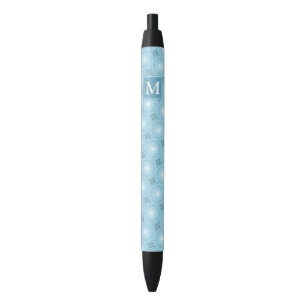 Monogram angel blue circles pattern pen