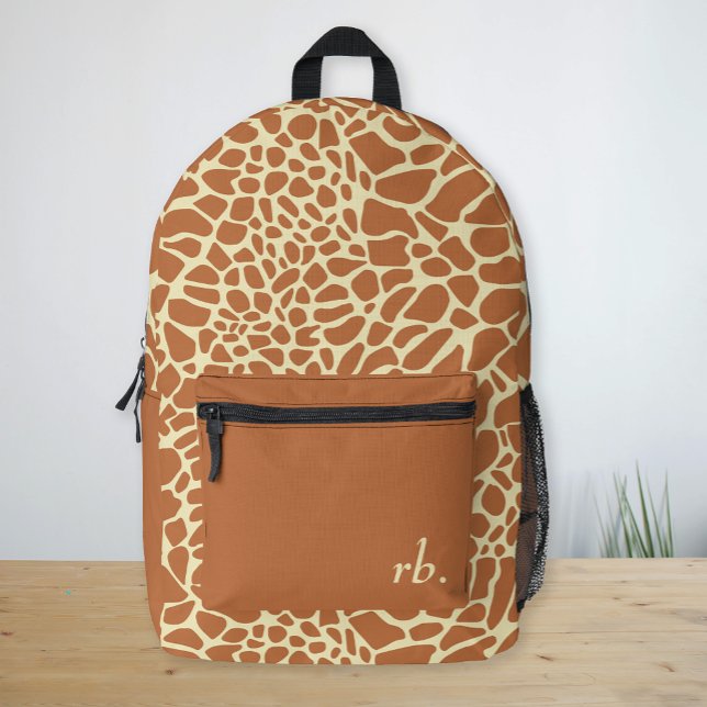 Monogram Animal Giraffe Skin Pattern Printed Backpack (Monogram Animal Giraffe Skin Pattern Printed Backpack)