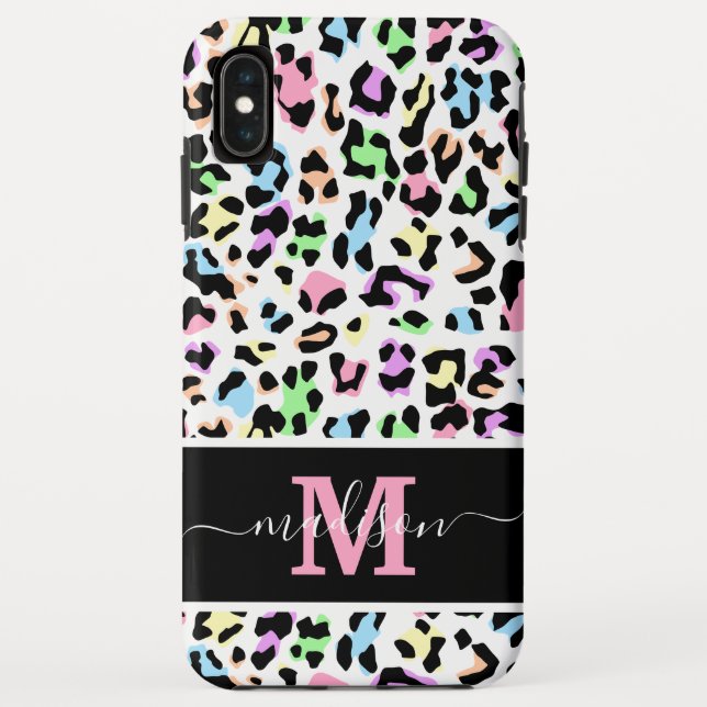 Monogram Animal Print Leopard Girly Case-Mate iPhone Case (Back)