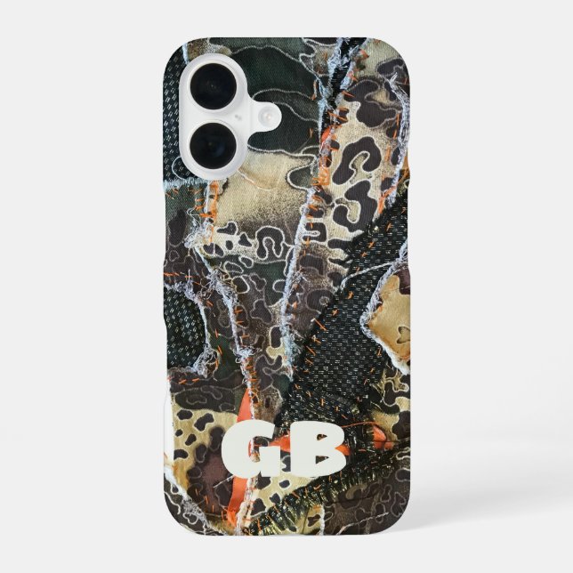 Monogram animal print leopard paws  iphone case (Back)