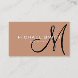 Monogram Antique brass color background Business Card