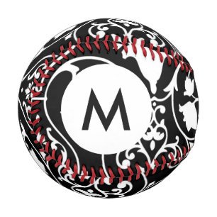 Monogram Antique scroll wallpaper 2 Baseball