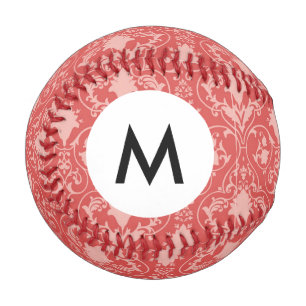 Monogram Antique scroll wallpaper Baseball