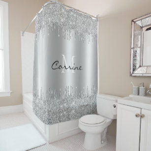 Shower Curtains Zazzle, Silver And Gold Shower Curtain