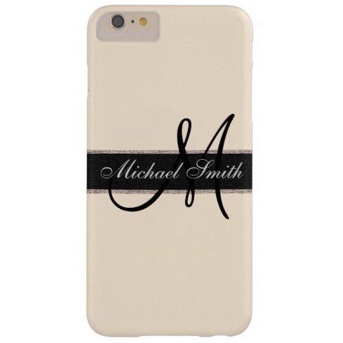 Monogram Antique white Color Background Barely There iPhone 6 Plus Case