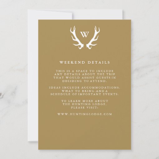 Monogram Antlers Hunting Bachelor Party Invitation Zazzle