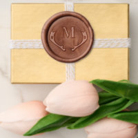 Copper deer antler wax seal stickers for wedding