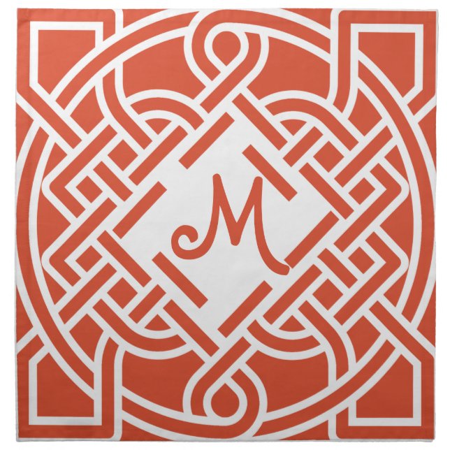 Monogram Any Color Celtic Knot Cloth Napkin (Front)
