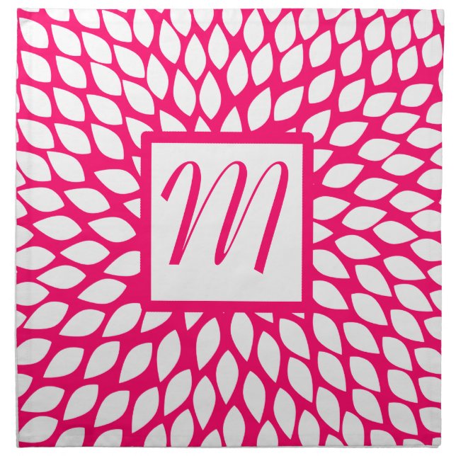 Monogram Any Color Star Burst Flower Napkin (Front)