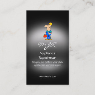 Monogram, Appliance Repairman, metal-look Business Card