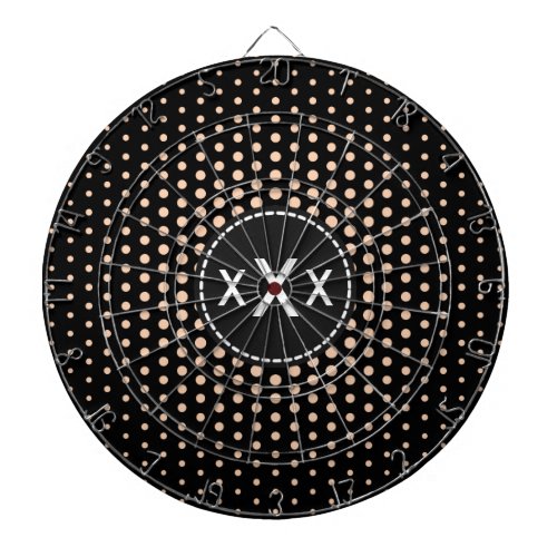 Monogram Apricot Techno Dots Modern Dart Board