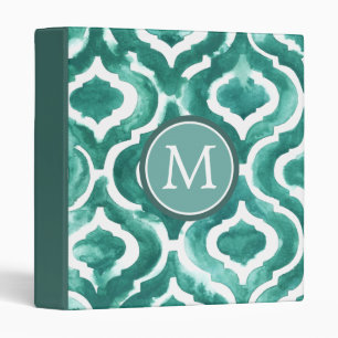 Monogram   Aquamarine Motif IV Binder